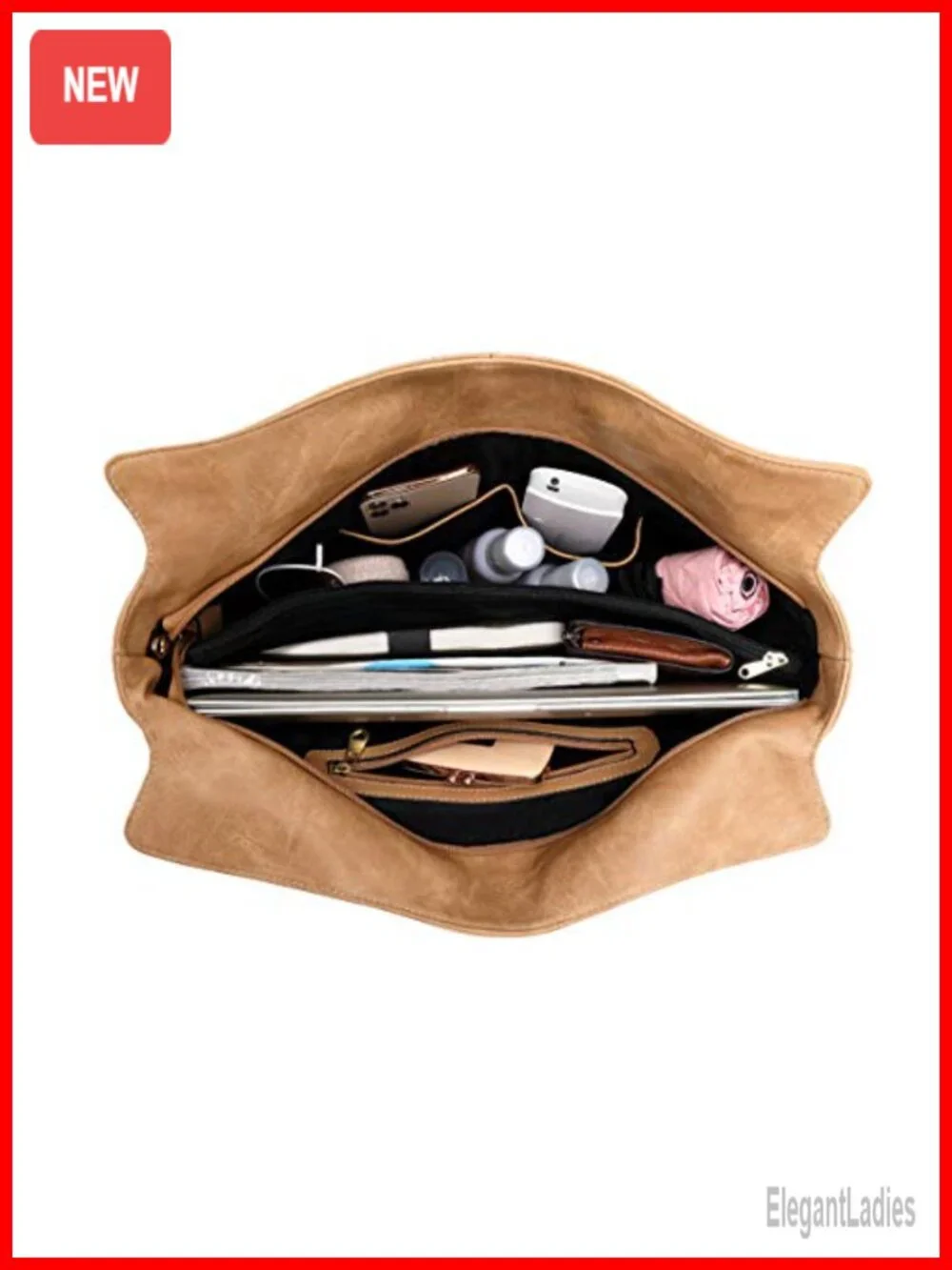 PU Leather Hobo Tote Bag with Adjustable Shoulder Strap